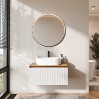 ARISA Badmöbel Set Weiß Geriffelt – Mit...