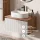 ARISA Bathroom Furniture Set, White Ribbed – With Veluna LED Mirror and White Ceramic Countertop Sink (60 cm)