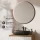 Ensemble de meubles de salle de bains ARISA blanc strié – Avec miroir LED Veluna et lavabo à poser en céramique noir de 60 cm