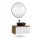 Ensemble de meubles de salle de bains ARISA blanc – Avec miroir LED Veluna et lavabo à poser en céramique noir de 42 cm