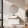 Ensemble de meubles de salle de bains ARISA blanc – Avec miroir LED Veluna et lavabo à poser en céramique blanche de 60 cm