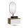 Ensemble de meubles de salle de bains ARISA – Avec miroir GLORA à LED et lavabo à poser en céramique de 60 cm