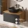 Ensemble de meubles de salle de bains ARISA noir – Avec miroir LED « Glora » et lavabo à poser en céramique noir de 42 cm