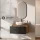 Ensemble de meubles de salle de bains ARISA noir – Avec miroir LED « Glora » et vasque à poser en céramique blanche de 42 cm