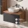 Ensemble de meubles de salle de bains ARISA noir – Avec miroir LED « Glora » et vasque à poser en céramique blanche de 42 cm