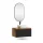 Ensemble de meubles de salle de bains ARISA noir – Avec miroir LED « Glora » et vasque à poser en céramique blanche de 42 cm