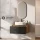 Ensemble de meubles de salle de bains ARISA noir – Avec miroir LED « Glora » et vasque à poser en céramique blanche de 55 cm