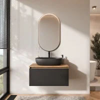 Set di mobili da bagno ARISA nero – Con specchio...