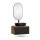 Ensemble de meubles de salle de bains ARISA noir – Avec miroir LED « Glora » et lavabo à poser en céramique noir de 60 cm