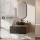 ARISA Bathroom Furniture Set, Black Ribbed – With "Glora" LED Mirror and Black Ceramic Countertop Sink (42 cm)
