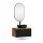 ARISA Bathroom Furniture Set, Black Ribbed – With "Glora" LED Mirror and Black Ceramic Countertop Sink (42 cm)
