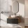 ARISA Bathroom Furniture Set, Black Ribbed – With "Glora" LED Mirror and White Ceramic Countertop Sink (42 cm)