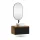 ARISA Bathroom Furniture Set, Black Ribbed – With "Glora" LED Mirror and White Ceramic Countertop Sink (42 cm)