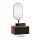 ARISA Bathroom Furniture Set, Black Ribbed – With "Glora" LED Mirror and Black Ceramic Countertop Sink (55 cm)