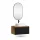 ARISA Bathroom Furniture Set, Black Ribbed – With "Glora" LED Mirror and White Ceramic Countertop Sink (55 cm)
