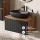 ARISA Bathroom Furniture Set, Black Ribbed – With "Glora" LED Mirror and Black Ceramic Countertop Sink (60 cm)