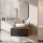 ARISA Bathroom Furniture Set, Black Ribbed – With "Glora" LED Mirror and White Ceramic Countertop Sink (60 cm)