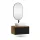 ARISA Bathroom Furniture Set, Black Ribbed – With "Glora" LED Mirror and White Ceramic Countertop Sink (60 cm)