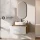 Ensemble de meubles de salle de bains ARISA en blanc – Avec miroir LED « Glora » et lavabo à poser en céramique blanche de 55 cm