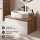 Ensemble de meubles de salle de bains ARISA en blanc – Avec miroir LED « Glora » et lavabo à poser en céramique blanche de 55 cm