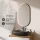 Ensemble de meubles de salle de bains ARISA en blanc – Avec miroir LED « Glora » et vasque à poser en céramique noire de 60 cm