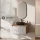 ARISA Bathroom Furniture Set in White Ribbed – With "Glora" LED Mirror and White Ceramic Countertop Sink (60 cm)