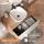ARISA Bathroom Furniture Set in White Ribbed – With "Glora" LED Mirror and White Ceramic Countertop Sink (42 cm)