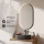 ARISA Bathroom Furniture Set in White Ribbed – With "Glora" LED Mirror and Black Ceramic Countertop Sink (55 cm)