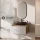 ARISA Bathroom Furniture Set in White Ribbed – With "Glora" LED Mirror and Black Ceramic Countertop Sink (60 cm)