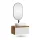 ARISA Bathroom Furniture Set in White Ribbed – With "Glora" LED Mirror and White Ceramic Countertop Sink (60 cm)