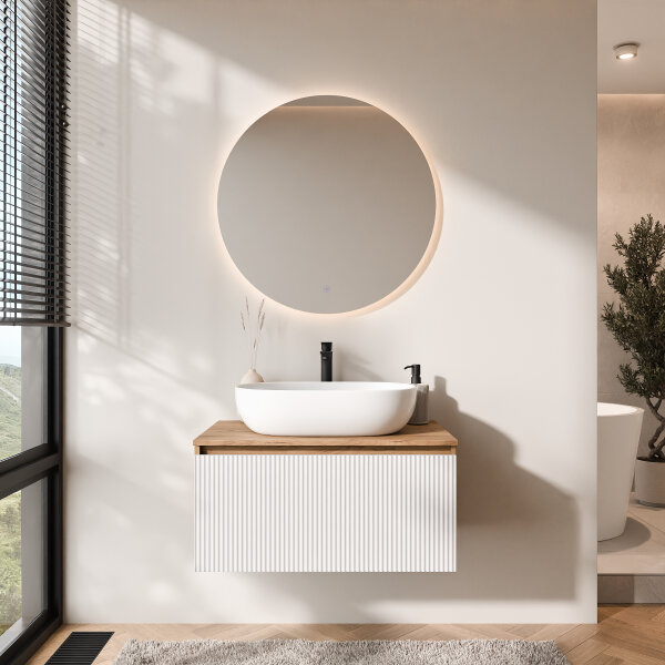 Arisa Badmöbel Set - Mit Waschbecken und Nova LED Spiegel