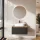 ARISA Bathroom Furniture Set in Black – With Nova LED Mirror and White Ceramic Countertop Sink (55 cm)