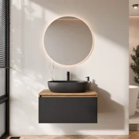 Set di mobili da bagno ARISA nero – Con specchio...