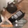 ARISA Bathroom Furniture Set, Black Ribbed – With Nova LED Mirror and Black Ceramic Countertop Sink (42 cm)