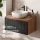 ARISA Bathroom Furniture Set, Black Ribbed – With Nova LED Mirror and White Ceramic Countertop Sink (42 cm)