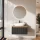 ARISA Bathroom Furniture Set, Black Ribbed – With Nova LED Mirror and White Ceramic Countertop Sink (60 cm)