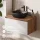 Ensemble de meubles de salle de bains ARISA blanc – Avec miroir Nova à LED et vasque à poser en céramique noire de 42 cm