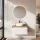 Ensemble de meubles de salle de bains ARISA blanc – Avec miroir Nova à LED et vasque à poser en céramique blanche de 42 cm