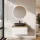 Ensemble de meubles de salle de bains ARISA blanc – Avec miroir Nova à LED et vasque à poser en céramique noire de 60 cm