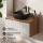 ARISA Bathroom Furniture Set, White Ribbed – With Nova LED Mirror and Black Ceramic Countertop Sink (42 cm)