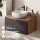 Ensemble de meubles de salle de bains ARISA en noir - Avec miroir à LED et vasque en céramique blanche de 42 cm