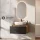 Ensemble de meubles de salle de bains ARISA en noir - Avec miroir à LED et lavabo à poser en céramique blanche de 60 cm
