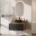 ARISA Bathroom Furniture Set in Black Ribbed - With LED Mirror and Black Ceramic Countertop Sink (42 cm)