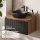 ARISA Bathroom Furniture Set in Black Ribbed - With LED Mirror and Black Ceramic Countertop Sink (42 cm)