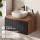 ARISA Bathroom Furniture Set in Black Ribbed - With LED Mirror and White Ceramic Countertop Sink (42 cm)