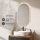 ARISA Bathroom Furniture Set in Black Ribbed - With LED Mirror and White Ceramic Countertop Sink (55 cm)