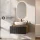 ARISA Bathroom Furniture Set in Black Ribbed - With LED Mirror and White Ceramic Countertop Sink (60 cm)