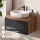 ARISA Bathroom Furniture Set in Black Ribbed - With LED Mirror and White Ceramic Countertop Sink (60 cm)