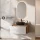 Ensemble de meubles de salle de bains ARISA en blanc - Avec miroir à LED et vasque à poser en céramique noire de 42 cm