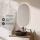 Ensemble de meubles de salle de bains ARISA en blanc - Avec miroir à LED et vasque à poser en céramique noire de 42 cm